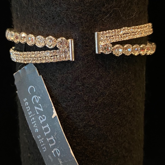 Cezanne Silver Color Rhinestone Cuff Bracelet with Box - Picture 6 of 7